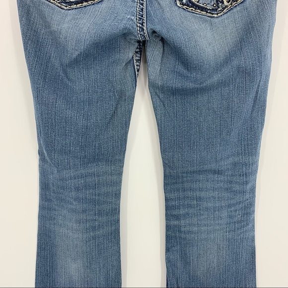 Silver Jeans Suki Flap Pocket Thick Stitch Destroyed Embellished Holey Knees - Picture 12 of 16